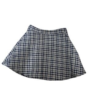 Lulus Blue Tweed Mini Skirt Women's Size Small Plaid Party‎